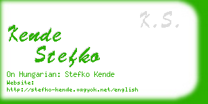 kende stefko business card